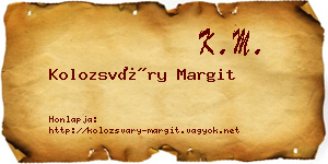 Kolozsváry Margit névjegykártya