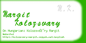 margit kolozsvary business card